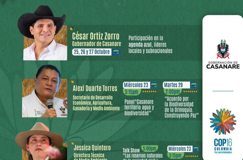  El Gobernador Zorro lleva las apuestas de Casanare a la COP16: Un modelo de biodiversidad y sostenibilidad