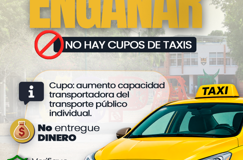  Alcaldía alerta sobre oferta de supuestos cupos para taxis en Yopal